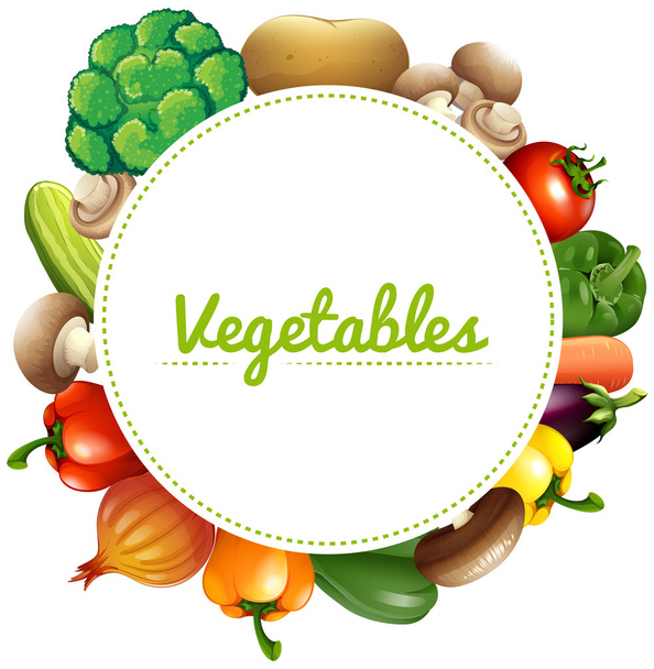 Banner design with fresh vegetables - Vector, Image