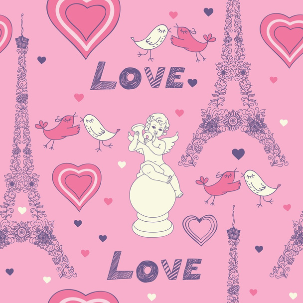 Love in Paris - Wektor, obraz