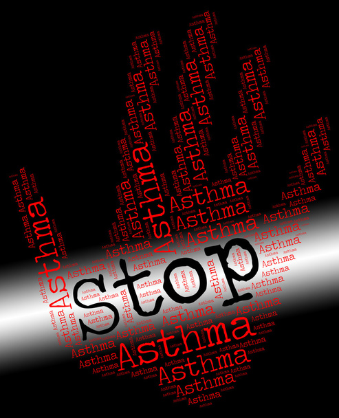 Stop Asthma Shows Warning Disorder And No - Photo, Image