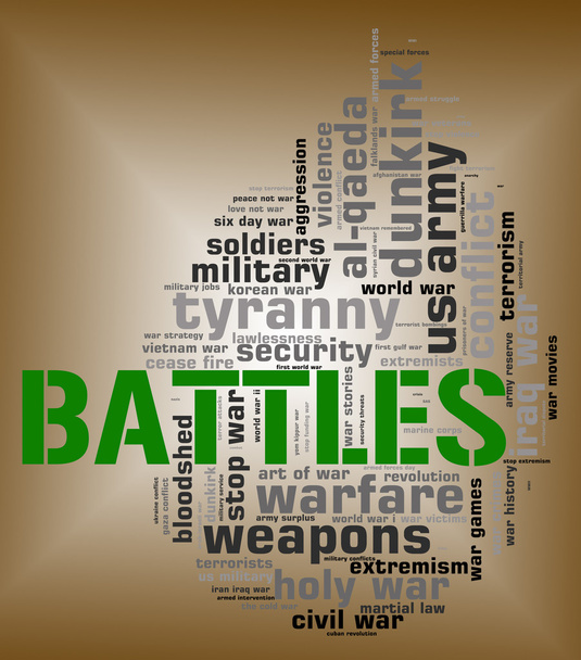 Palavra de batalhas significa ação militar e ataque
 - Foto, Imagem