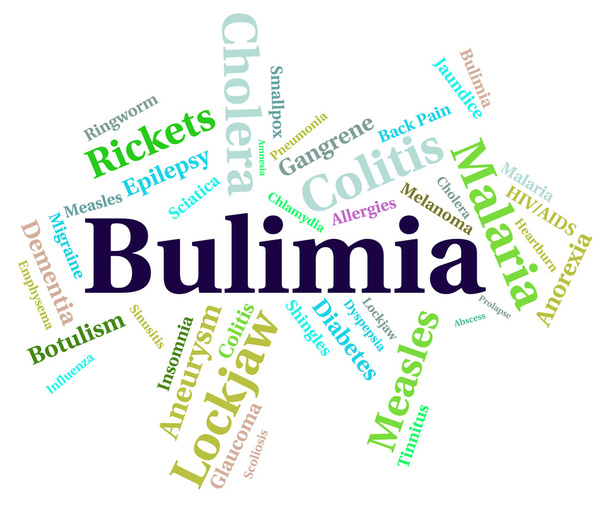 Bulimie bedeutet Binge-Erbrechen-Syndrom und Magersucht - Foto, Bild