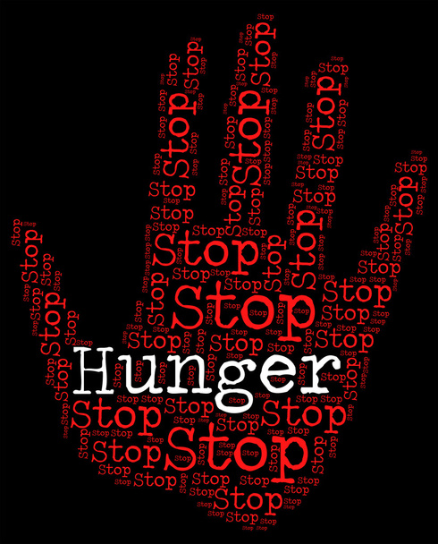 Stop Hunger representa falta de comida e perigo
 - Foto, Imagem