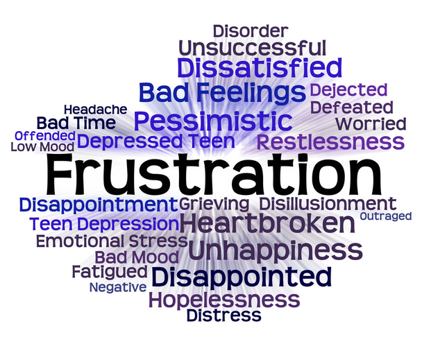 Mot de frustration signifie Wordclouds contrarié et furieux
 - Photo, image