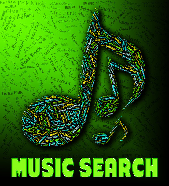 Muziek zoeken toont verzamelen van gegevens en analyse - Foto, afbeelding