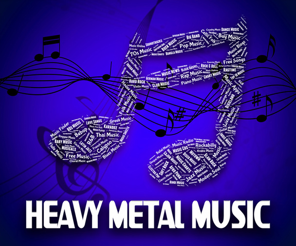 Heavy Metal muzyka wskazuje ścieżki dźwiękowe i akustyczne - Zdjęcie, obraz