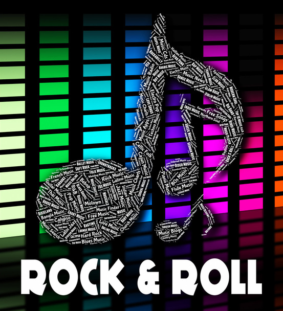 Rock "n" Roll bedeutet Audio-Sound und Gesang - Foto, Bild