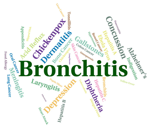 Bronchitis szó azt mutatja, hogy rossz egészségi állapot és betegség - Fotó, kép