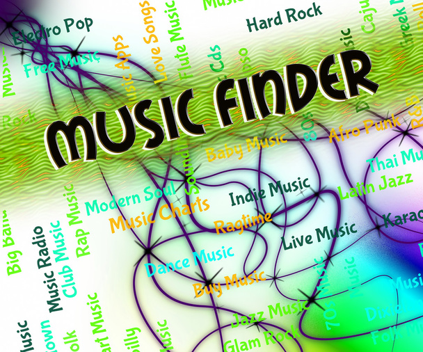 Music Finder означает звуковой трек и аудио
 - Фото, изображение
