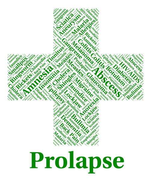 La maladie de Prolapse représente des troubles infectieux et des maux de tête
 - Photo, image