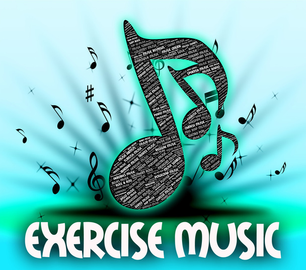A música do exercício significa trabalhar para fora e exercícios
 - Foto, Imagem