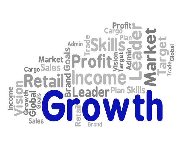 Parola di crescita significa Wordcloud aumento e Wordcloud
 - Foto, immagini