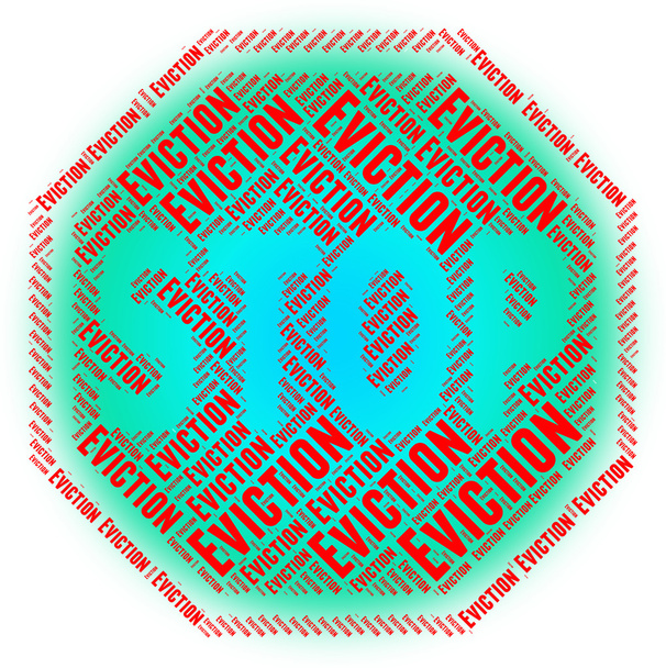 Σταματήσει έξωση δείχνει σημάδι προειδοποίησης και ελέγχου - Φωτογραφία, εικόνα