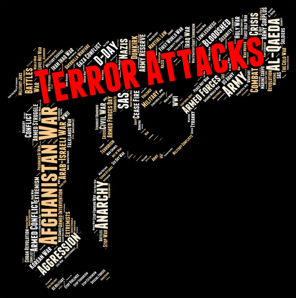 Terrori-iskut osoittaa terrori-iskut ja pelko
 - Valokuva, kuva