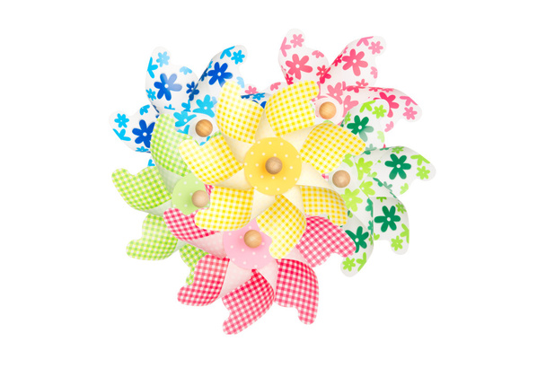 Colorful pinwheels isolated on white - Фото, зображення