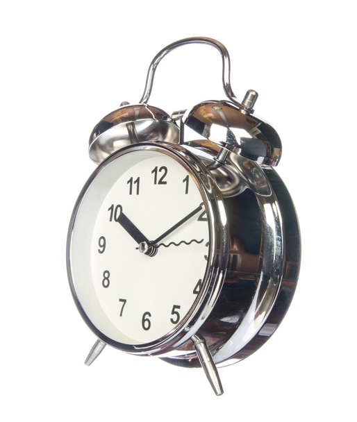 Vintage alarm clock isolated on white - Fotografie, Obrázek