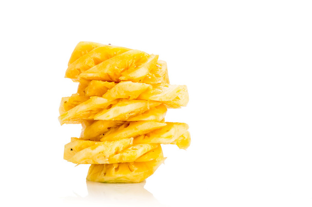 Freshly cut juicy, sweet nutritious pineapple fruit isolated in - Photo, Image