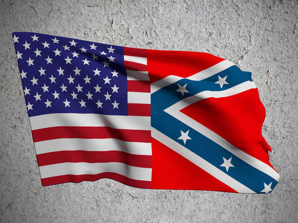 USA und Konföderiertenflagge - Foto, Bild