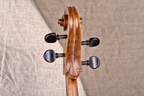 Close up of the head of a cello - Fotoğraf, Görsel
