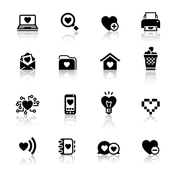 Set valentine's day icons, love on the Internet symbols - Vector, Image