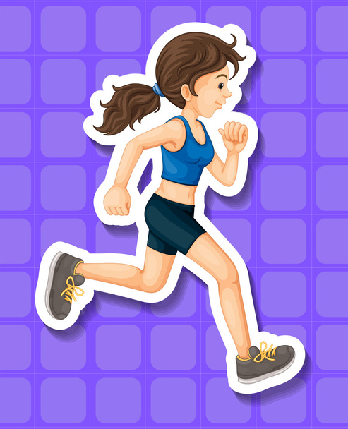 Mujer con ropa deportiva corriendo
 - Vector, Imagen