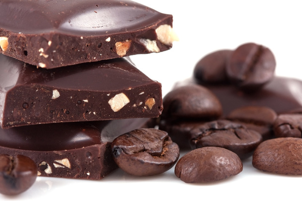 csokoládé és kávé bab - Fotó, kép