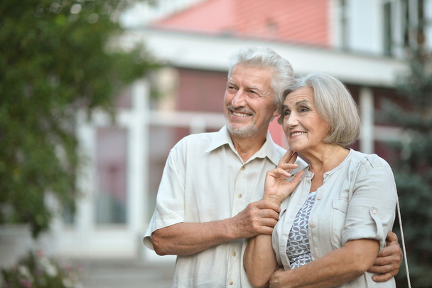 mature couple   in summer park - Photo, Image