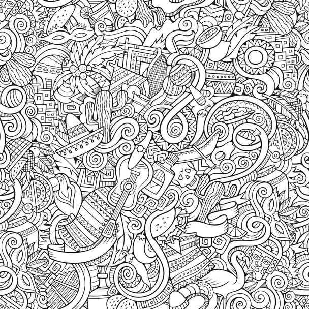 Sarjakuva käsin piirretty doodles aiheesta Latinalaisen Amerikan tyyliin
 - Vektori, kuva