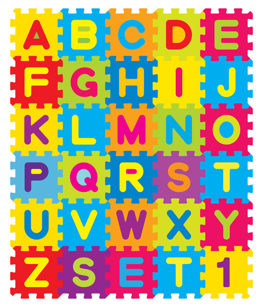 Alphabet Puzzle - Vector, Image