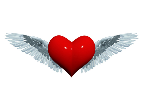 3d angel heart - Photo, Image