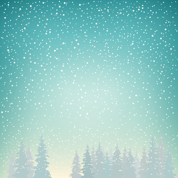 Śniegu, śnieg pada na świerku - Wektor, obraz