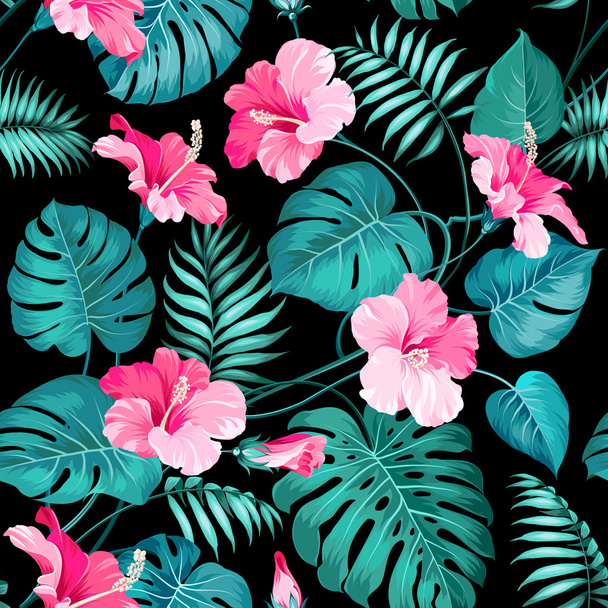Tropical flowers - Vector, Image