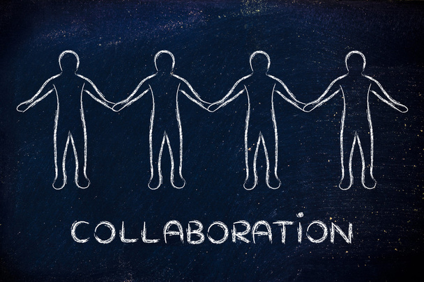 concept of collaboration with illustration - Фото, изображение