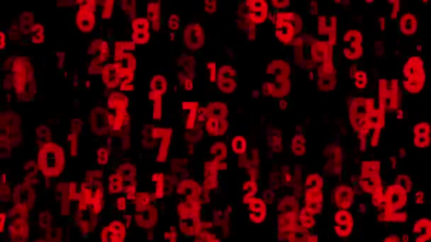 Falling numbers in red - Footage, Video