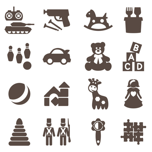 Toys icons. Vector signs. Set toy store. - Vector, Image