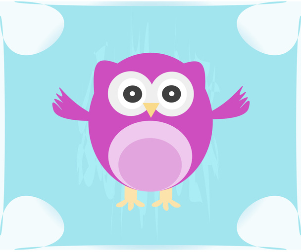 Cute Vector Owl invitation card - Wektor, obraz