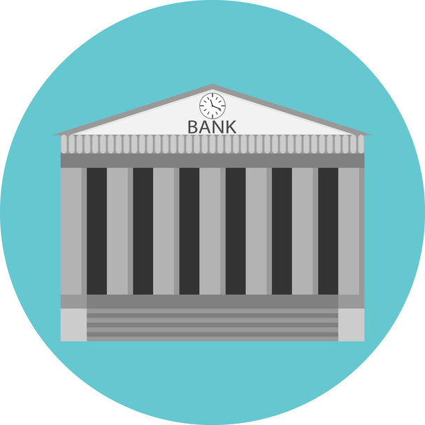 Плоский дизайн иконки банка
 - Вектор,изображение