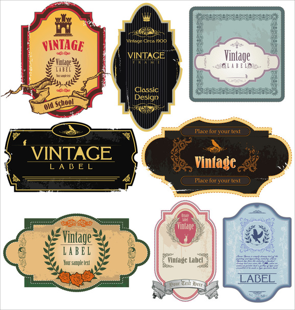 Vintage Labels Collection - Wektor, obraz