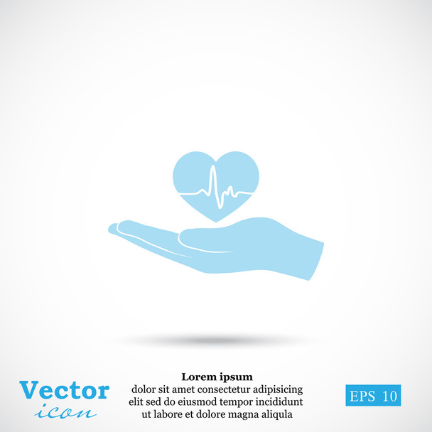 Рука тримає значок серця
 - Вектор, зображення