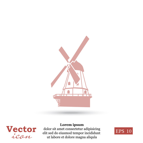 viejo icono del molino de viento
 - Vector, imagen