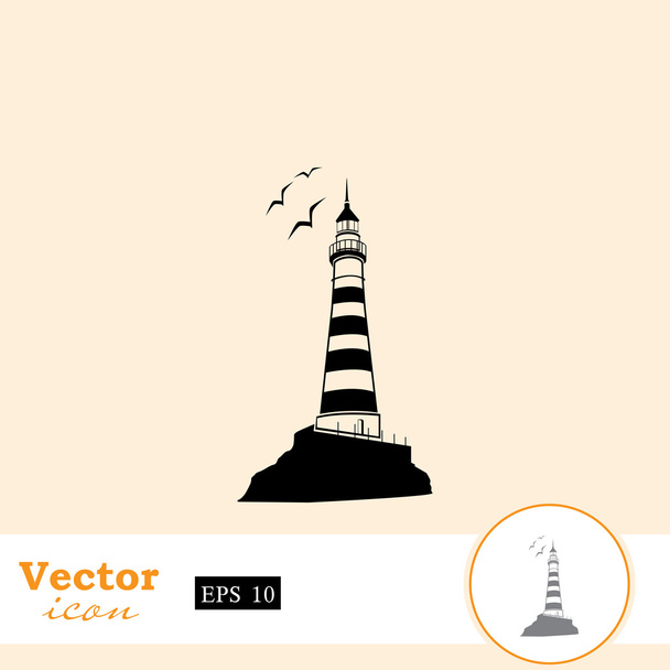 Морська маяк значок
 - Вектор, зображення