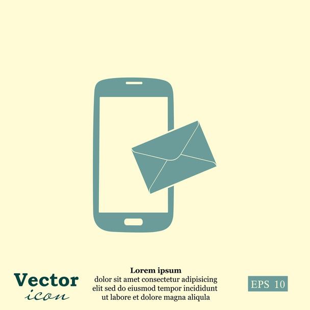 Смартфон с иконкой сообщения
 - Вектор,изображение