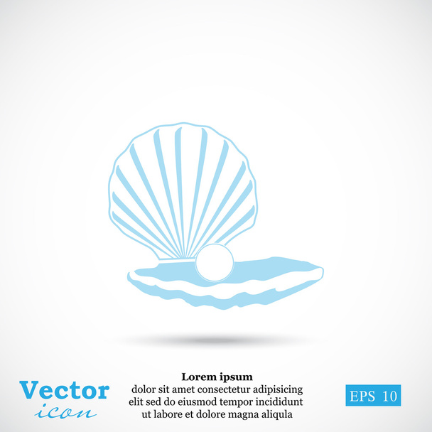 Perla v shellu ikony - Vektor, obrázek