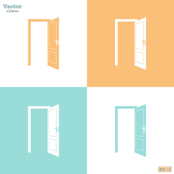 ícones de porta aberta
 - Vetor, Imagem