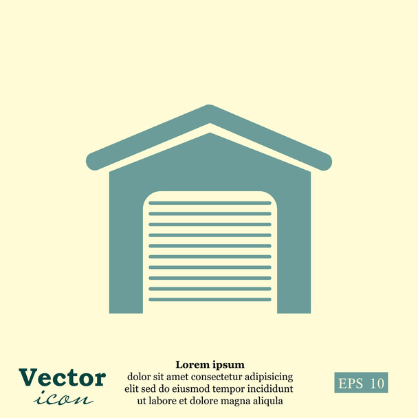 garage deur pictogram - Vector, afbeelding