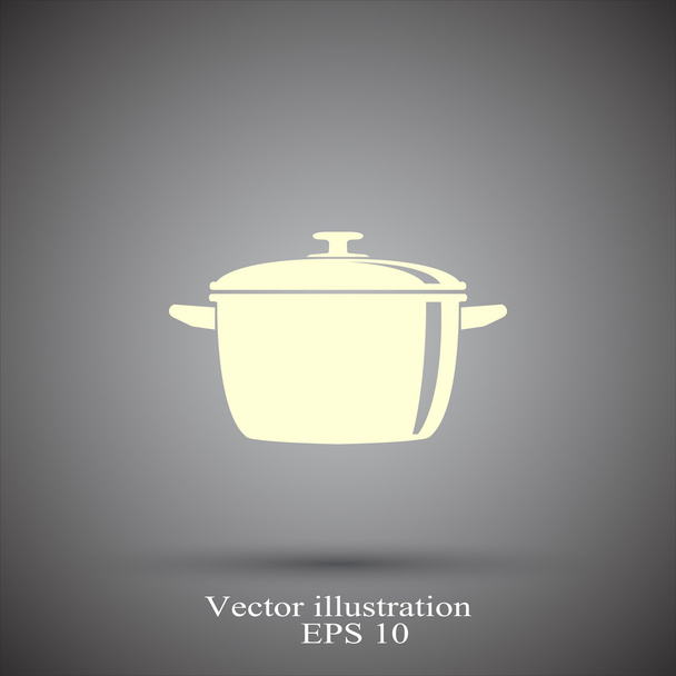 кастрюля, кухонная икона
 - Вектор,изображение