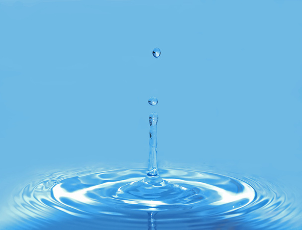 niebieski woda kropla szczegół tło - Zdjęcie, obraz