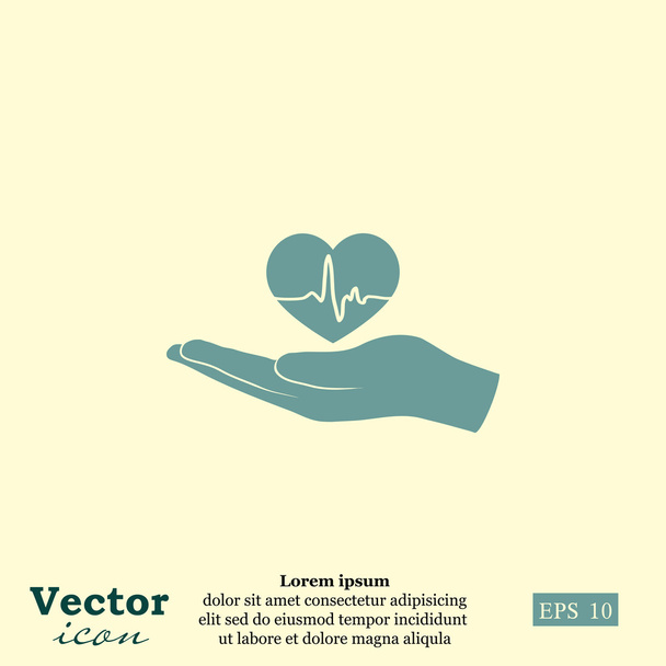 mano celebración corazón icono - Vector, imagen
