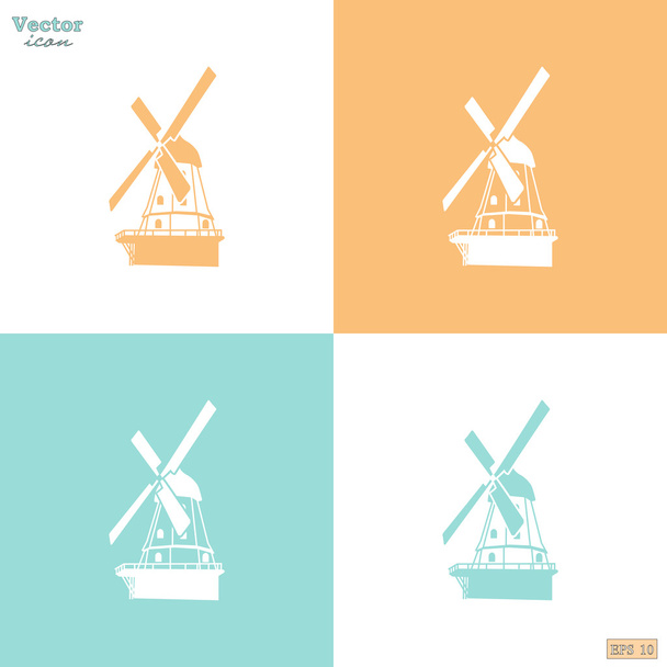 viejos iconos de molino de viento
 - Vector, imagen