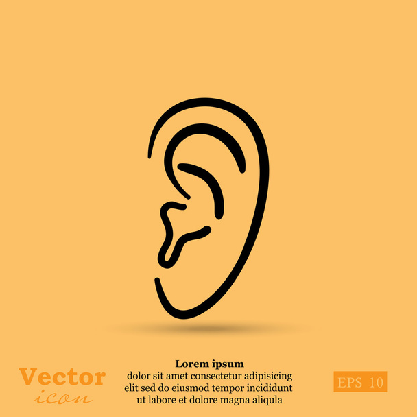 human ear icon - Vector, Image