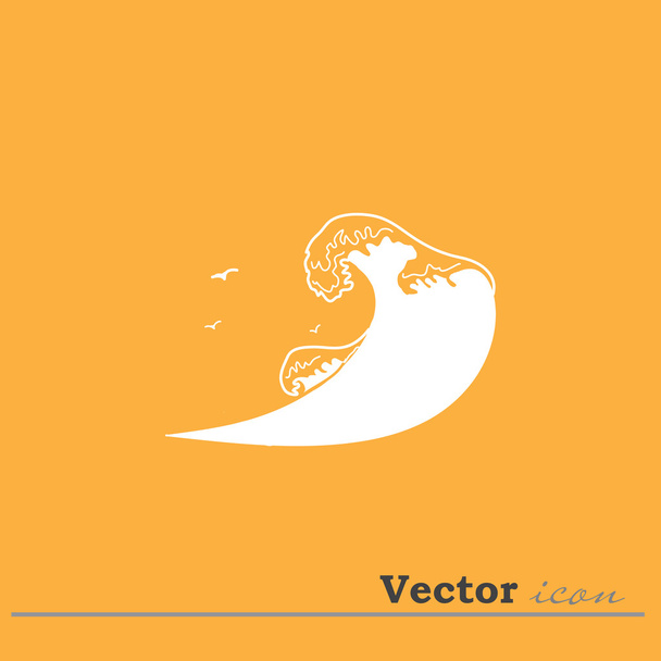 mar e gaivotas ícone
 - Vetor, Imagem